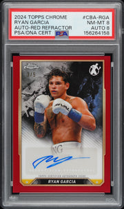 2024 Topps Chrome Boxing Ryan Garcia Auto-Red Refractor PSA 8