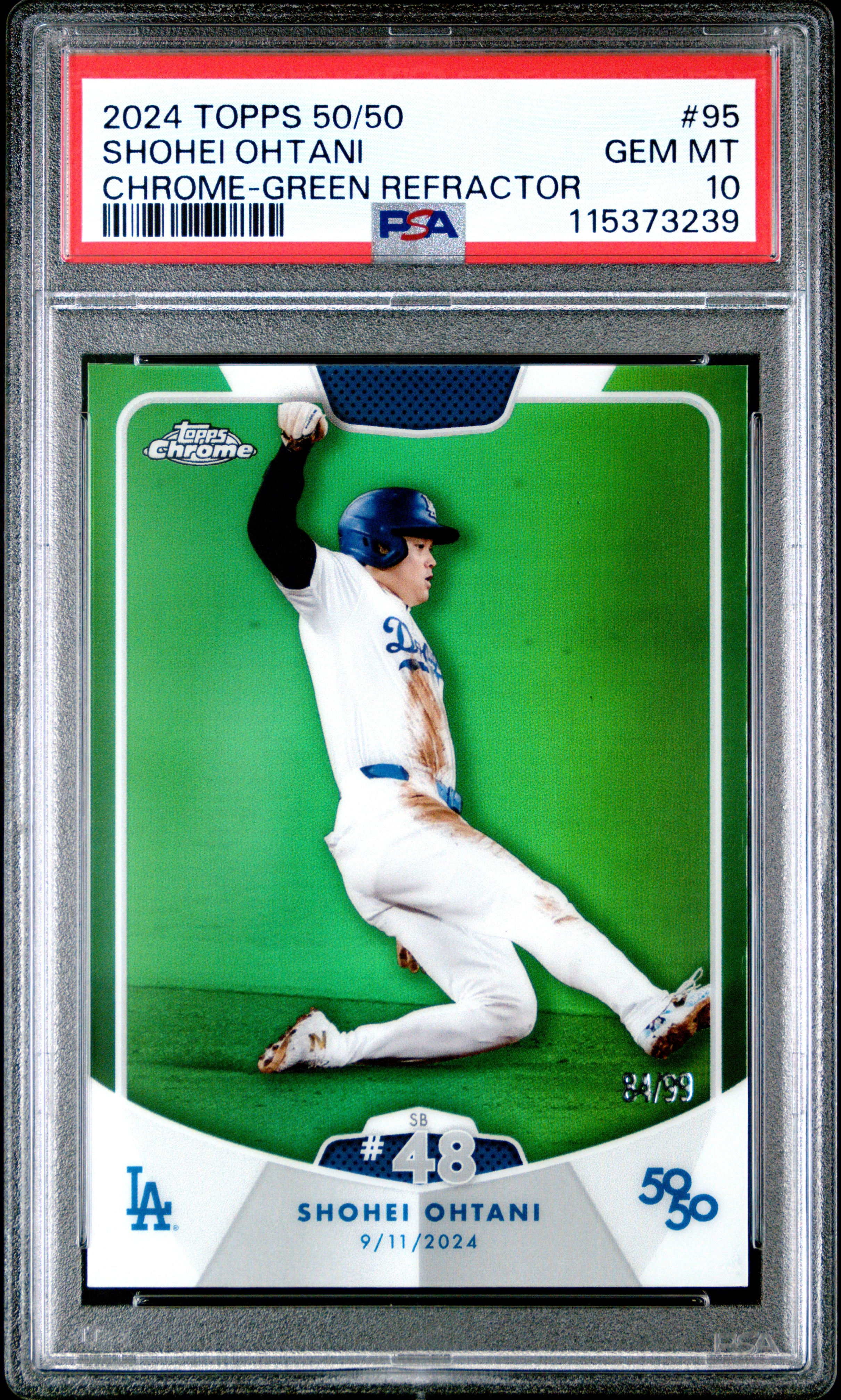 SET OF (10) SHOHEI OHTANI 50/50 TO /99 GREEN ALL PSA 10 PSA