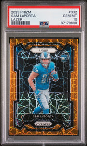 2023 Panini Prizm #332 Sam Laporta Lazer Prizm PSA 10