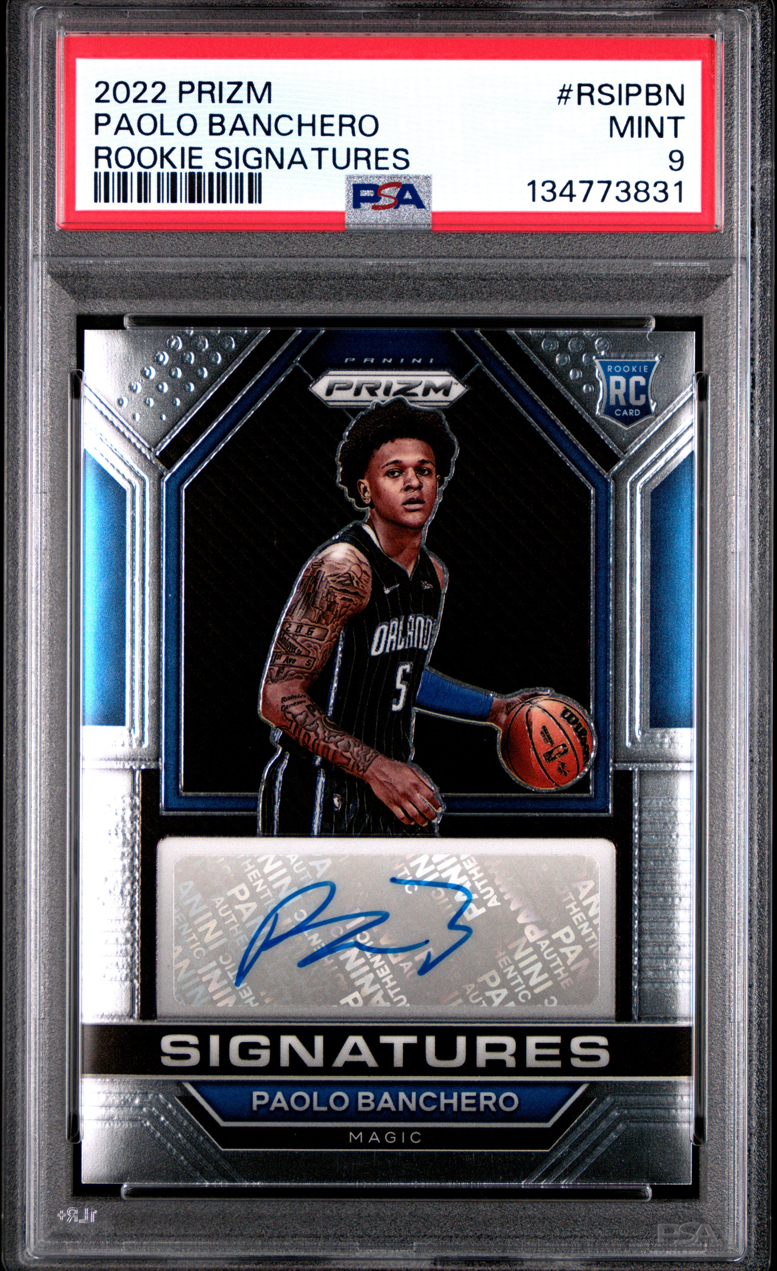 2022 Panini Prizm  #RSIPBN Paolo Banchero Rookie Signatures PSA 9