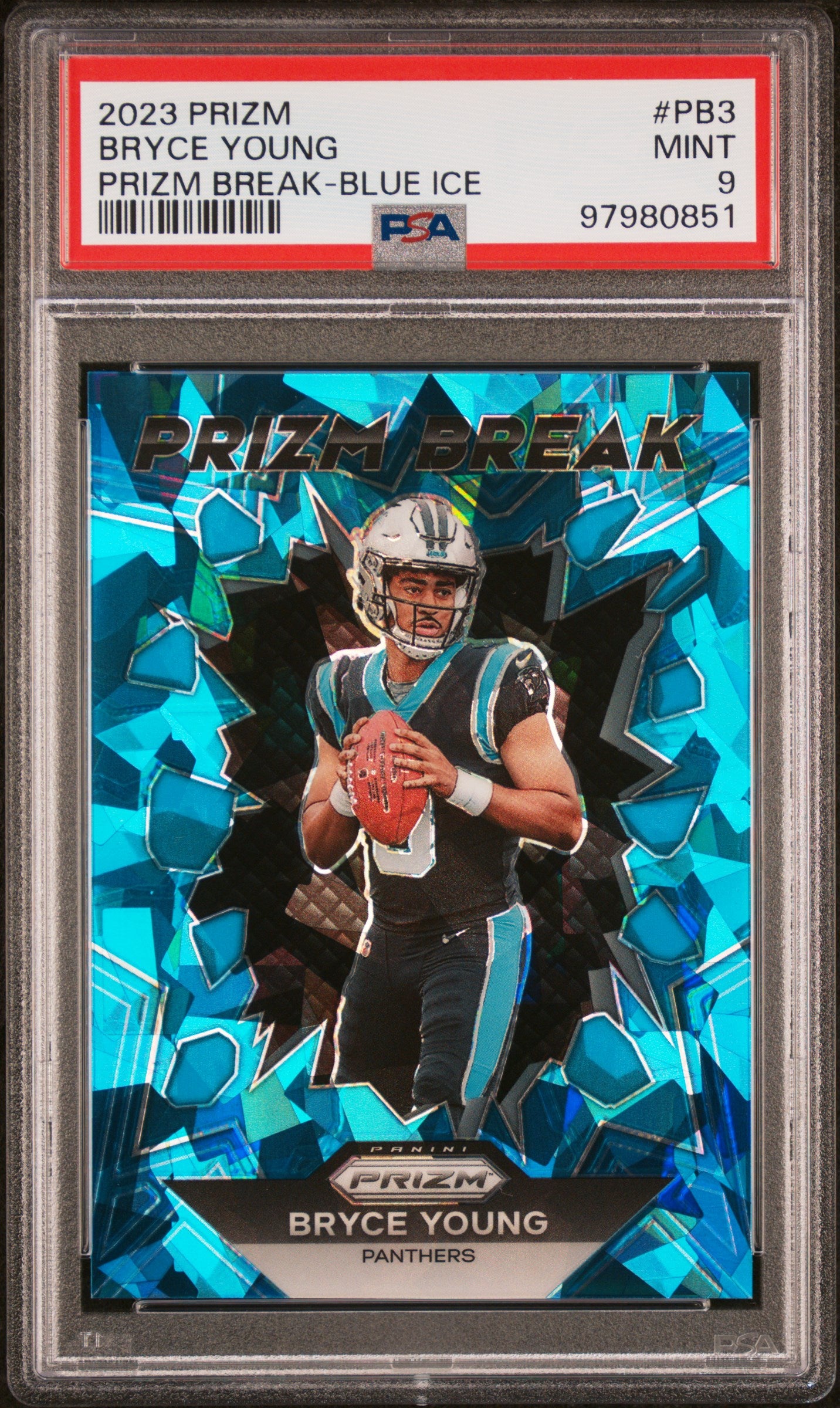 2023 Panini Prizm Prizm Break #PB3 Bryce Young Prizm Break-Blue Ice PSA 9