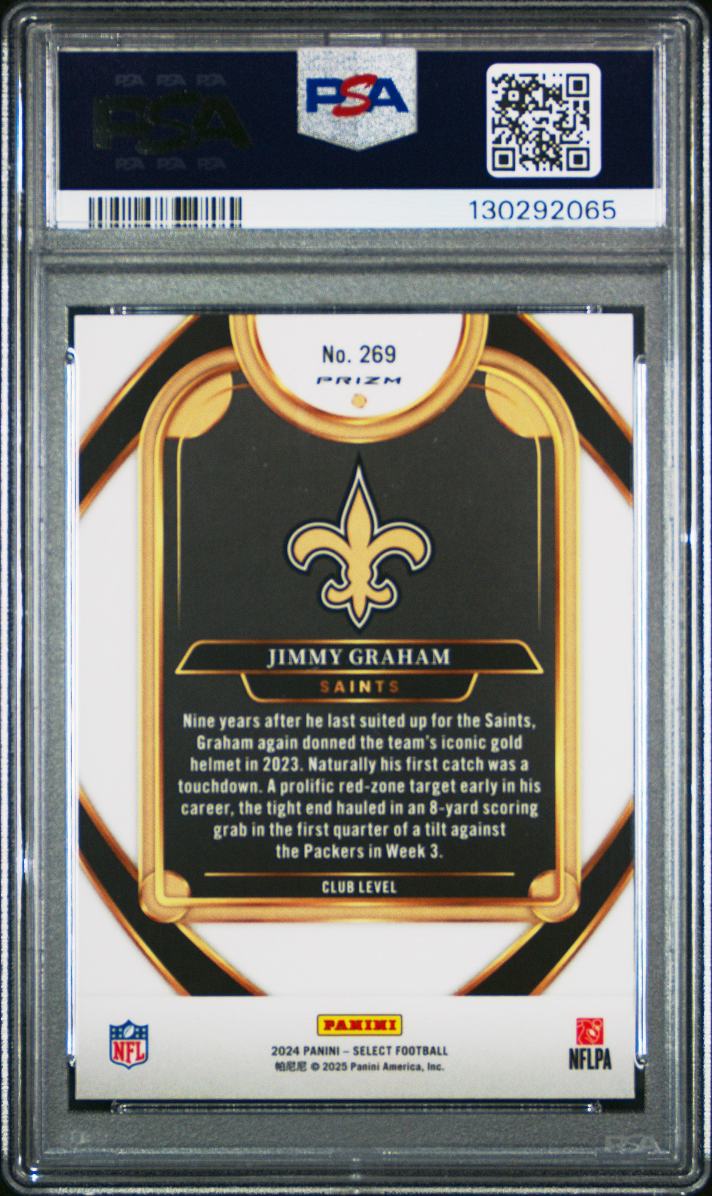 2024 Panini Select #269 Jimmy Graham Black & Green Shock PSA 10