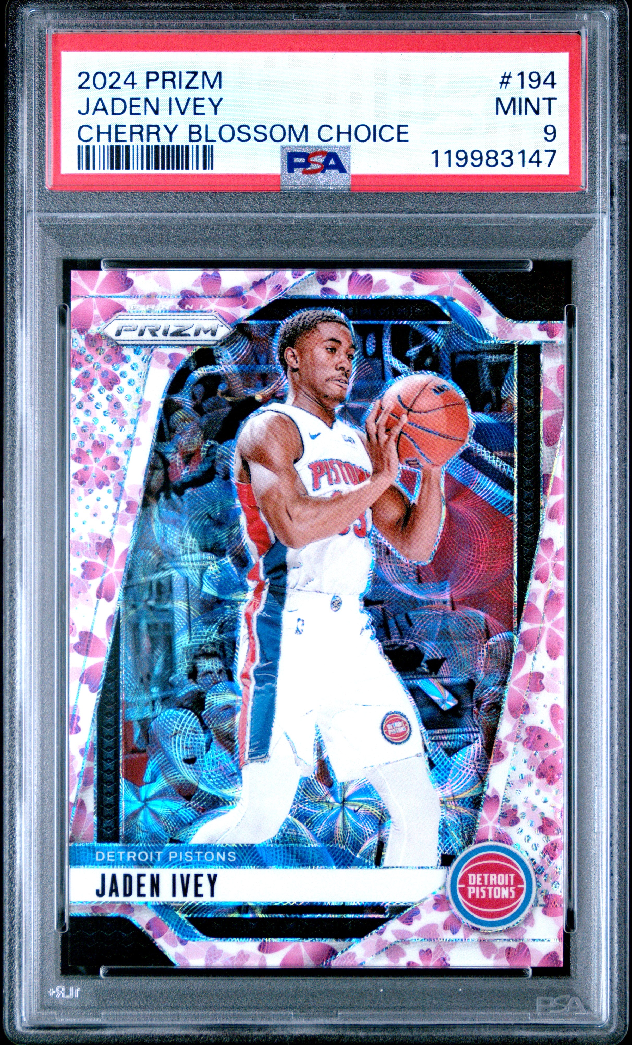 2024 Panini Prizm #194 Jaden Ivey Cherry Blossom Choice PSA 9