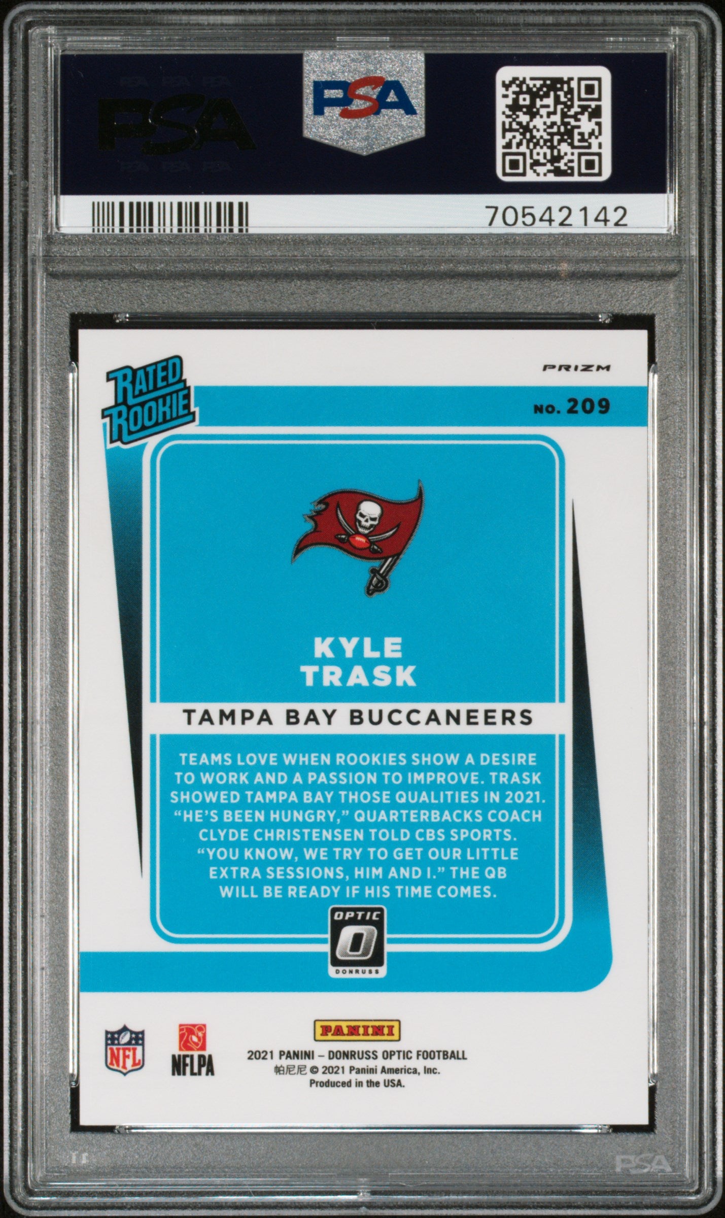 2021 Panini Donruss Optic #209 Kyle Trask Holo Variation PSA 9