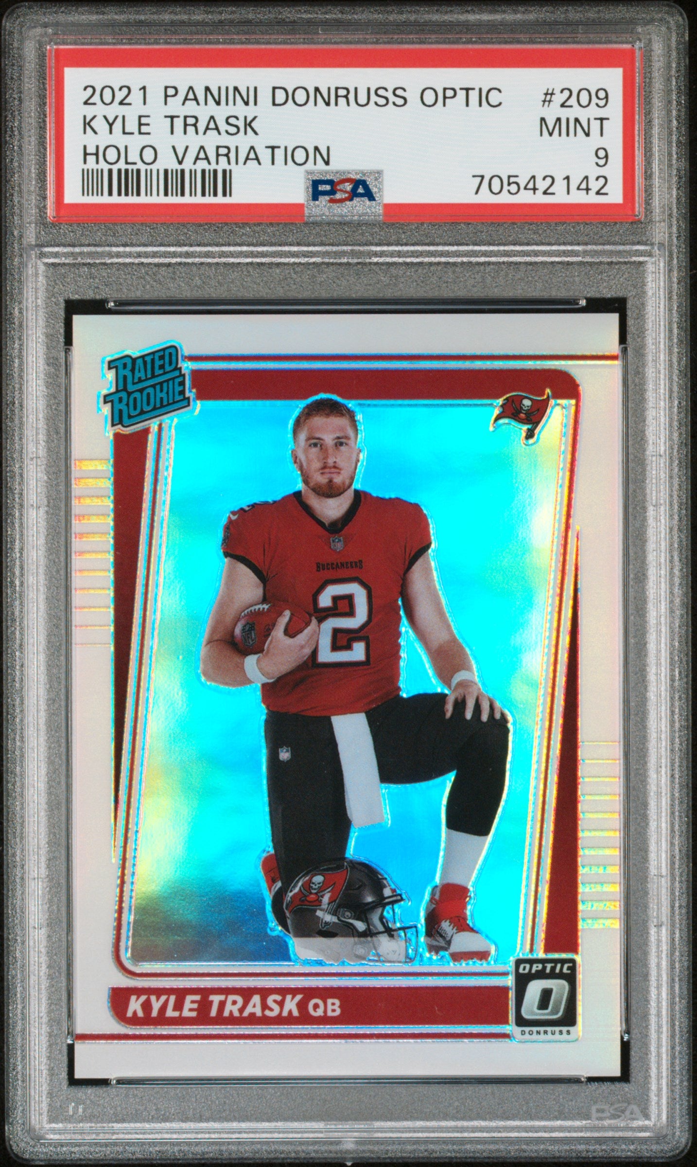 2021 Panini Donruss Optic #209 Kyle Trask Holo Variation PSA 9