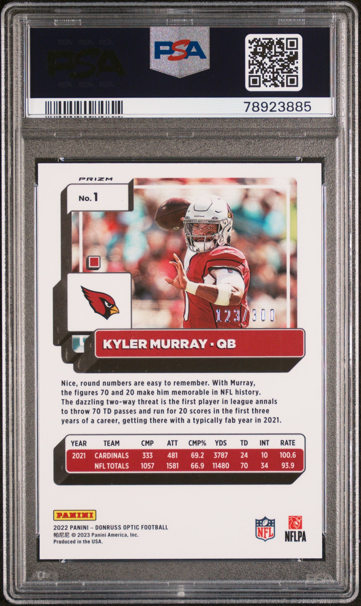 2022 Panini Donruss Optic #1 Kyler Murray Wave PSA 9