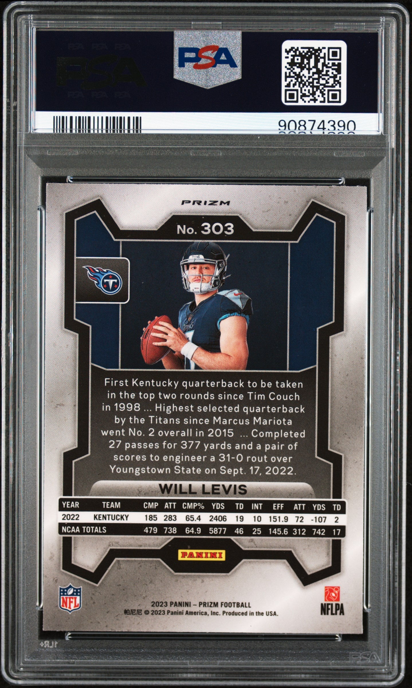 2023 Panini Prizm #303 Will Levis Variation PSA 8 Football