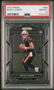 2022 Panini Prizm #305 Bailey Zappe PSA 10 Football