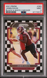 2021 Panini Prizm #383 Jamin Davis Black & White Checker PSA 9