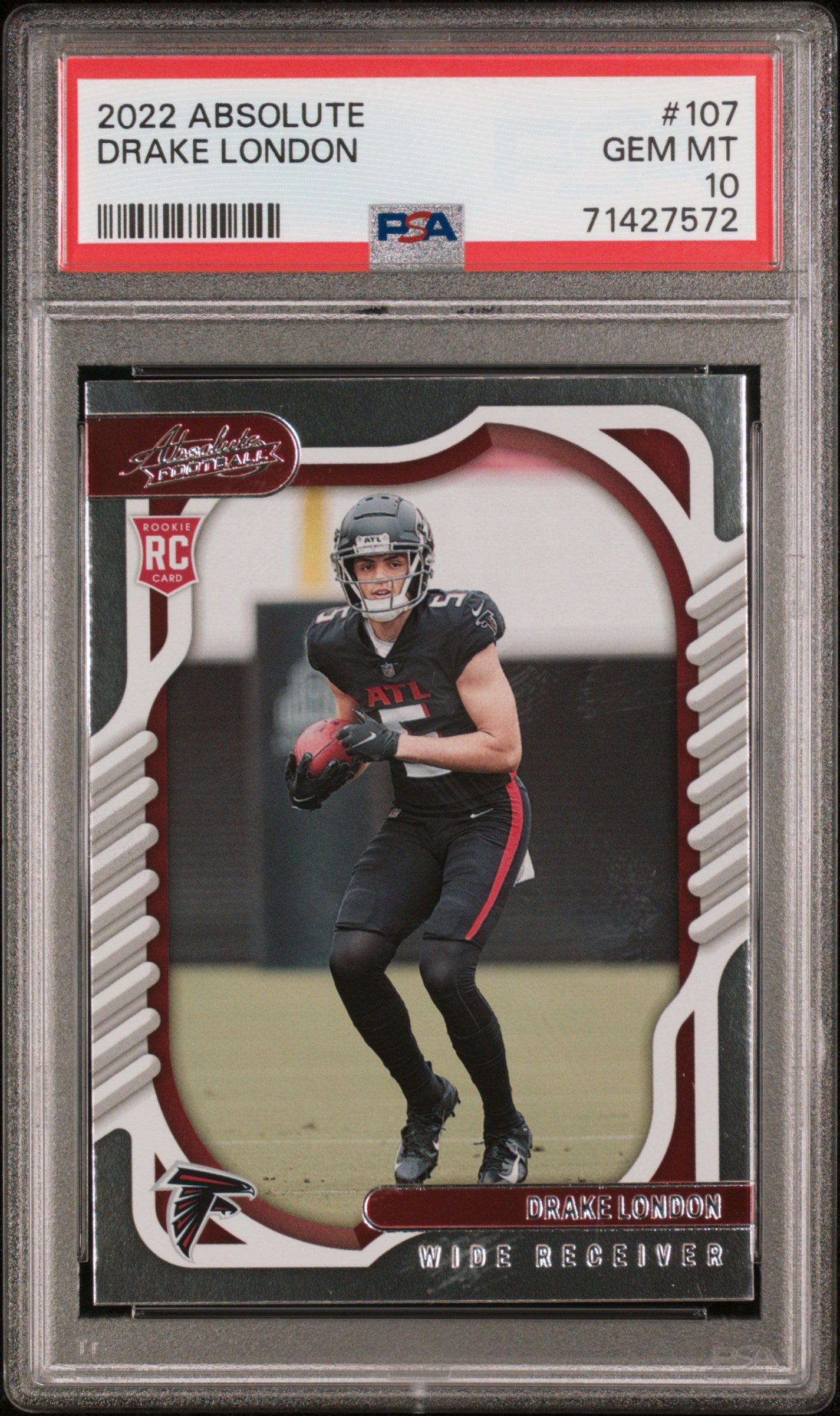2022 Panini Absolute #107 Drake London PSA 10