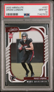 2022 Panini Absolute #107 Drake London PSA 10