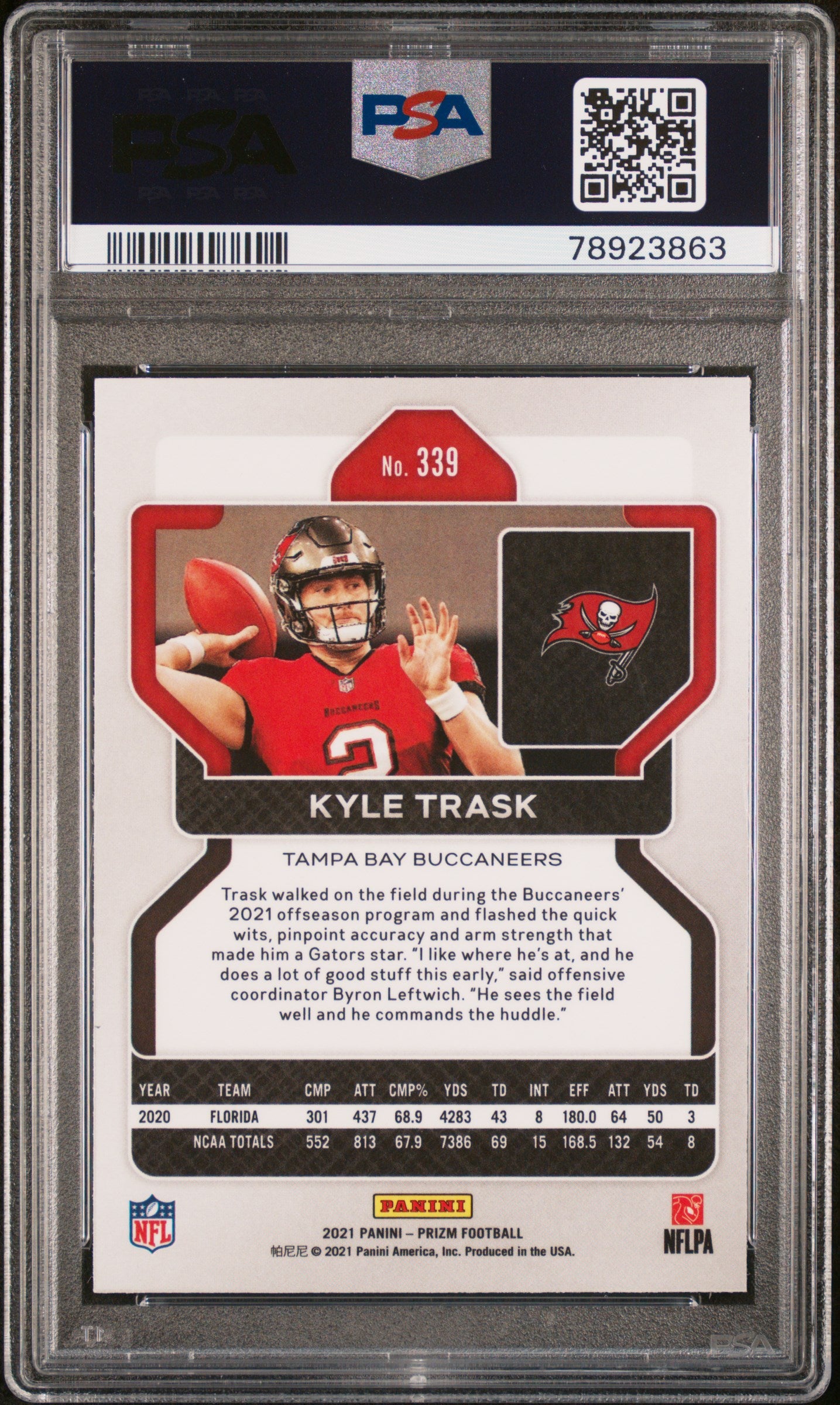 2021 Panini Prizm #339 Kyle Trask PSA 9 Football