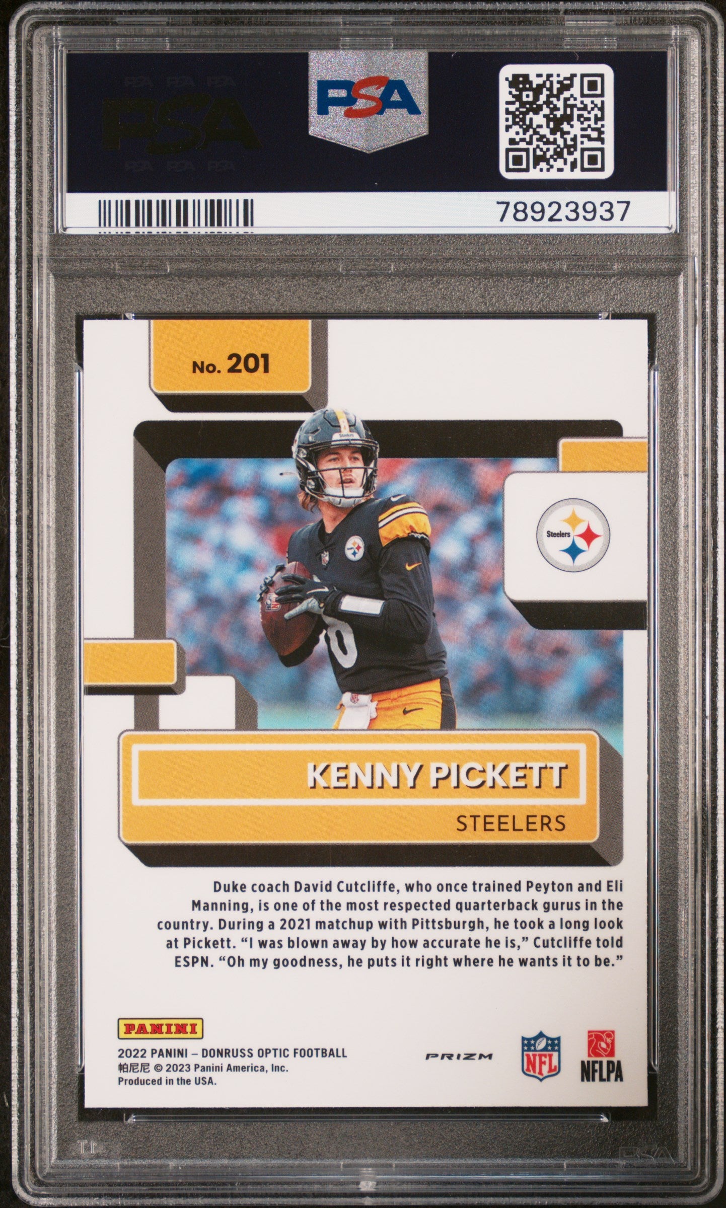2022 Panini Donruss Optic #201 Kenny Pickett Stars PSA 8 Football