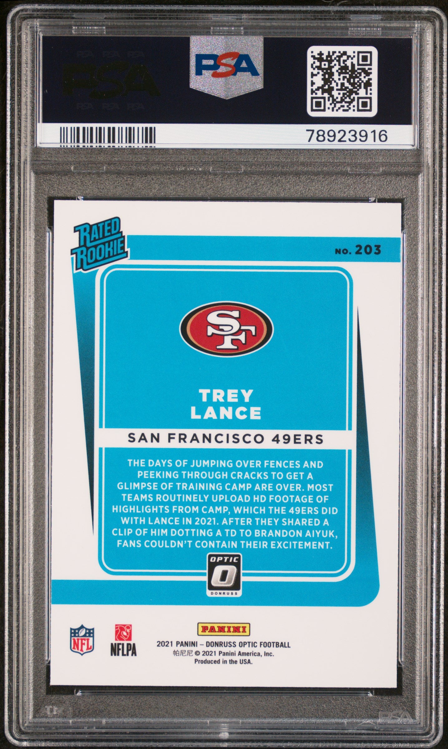 2021 Panini Donruss Optic #203 Trey Lance PSA 9