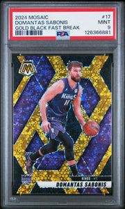 2024 Panini Mosaic #17 Domantas Sabonis Gold Black Fast Break PSA 9