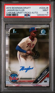 2019 Bowman Draft Chrome Draft Jamari Baylor Chrome Draft Picks Auto. PSA 9