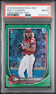 2025 Bowman Mega Box Chrome #6 Rhett Lowder Green Refractor PSA 8