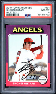 2019 Topps Archives #101 Shohei Ohtani Batting PSA 8
