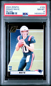 2024 Panini Zenith #129 Drake Maye Retail PSA 8