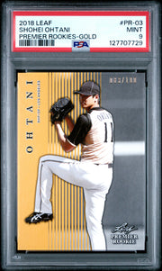 2018 Leaf Premier Rookies #PR-03 Shohei Ohtani Premier Rookies-Gold PSA 9