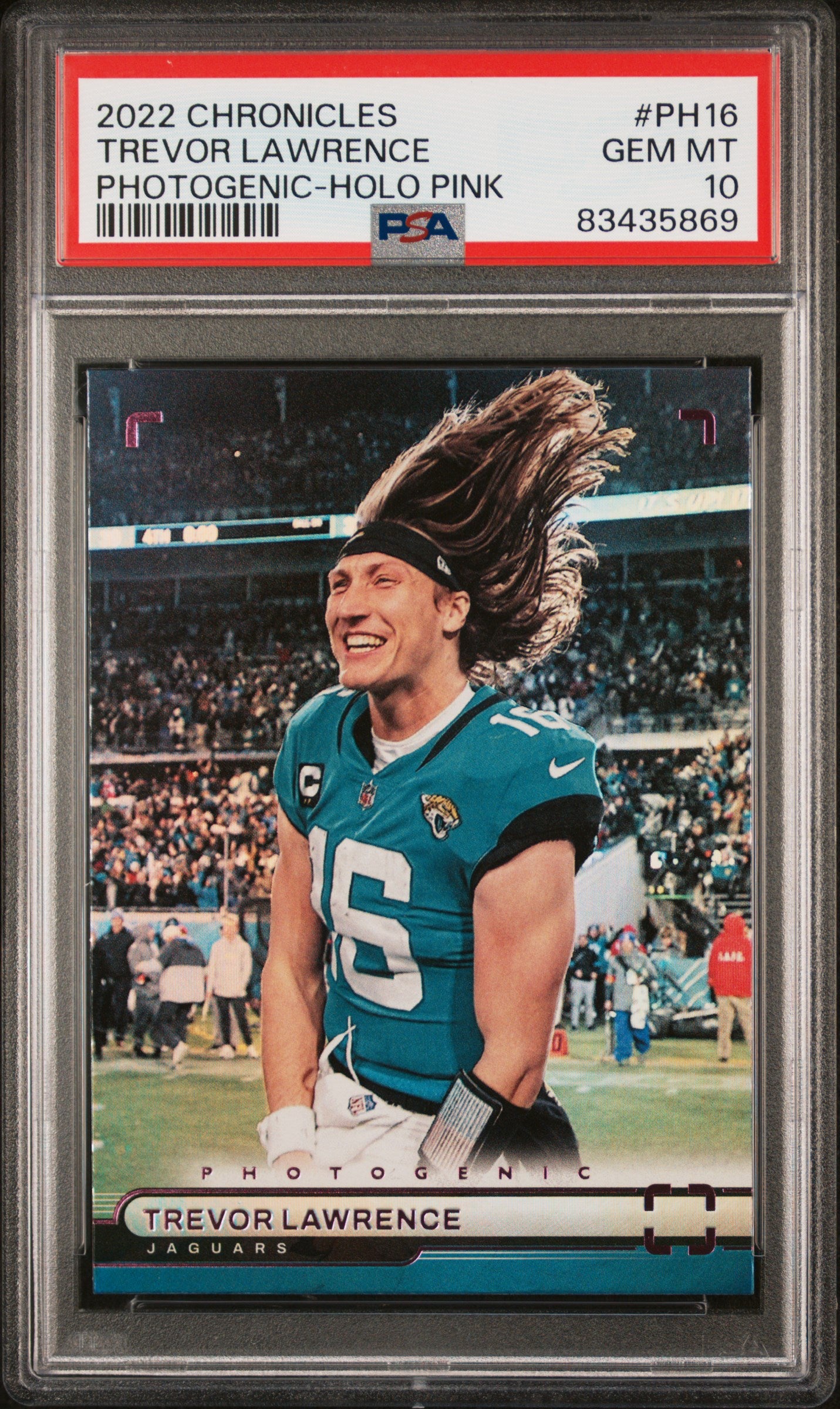 2022 Panini Chronicles  Trevor Lawrence Photogenic-Holo Pink PSA 10