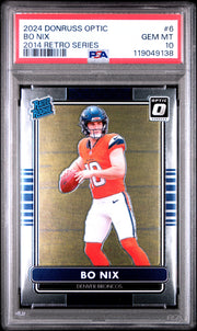 2024 Panini Donruss Optic 2014 Retro Series #6 Bo Nix PSA 10