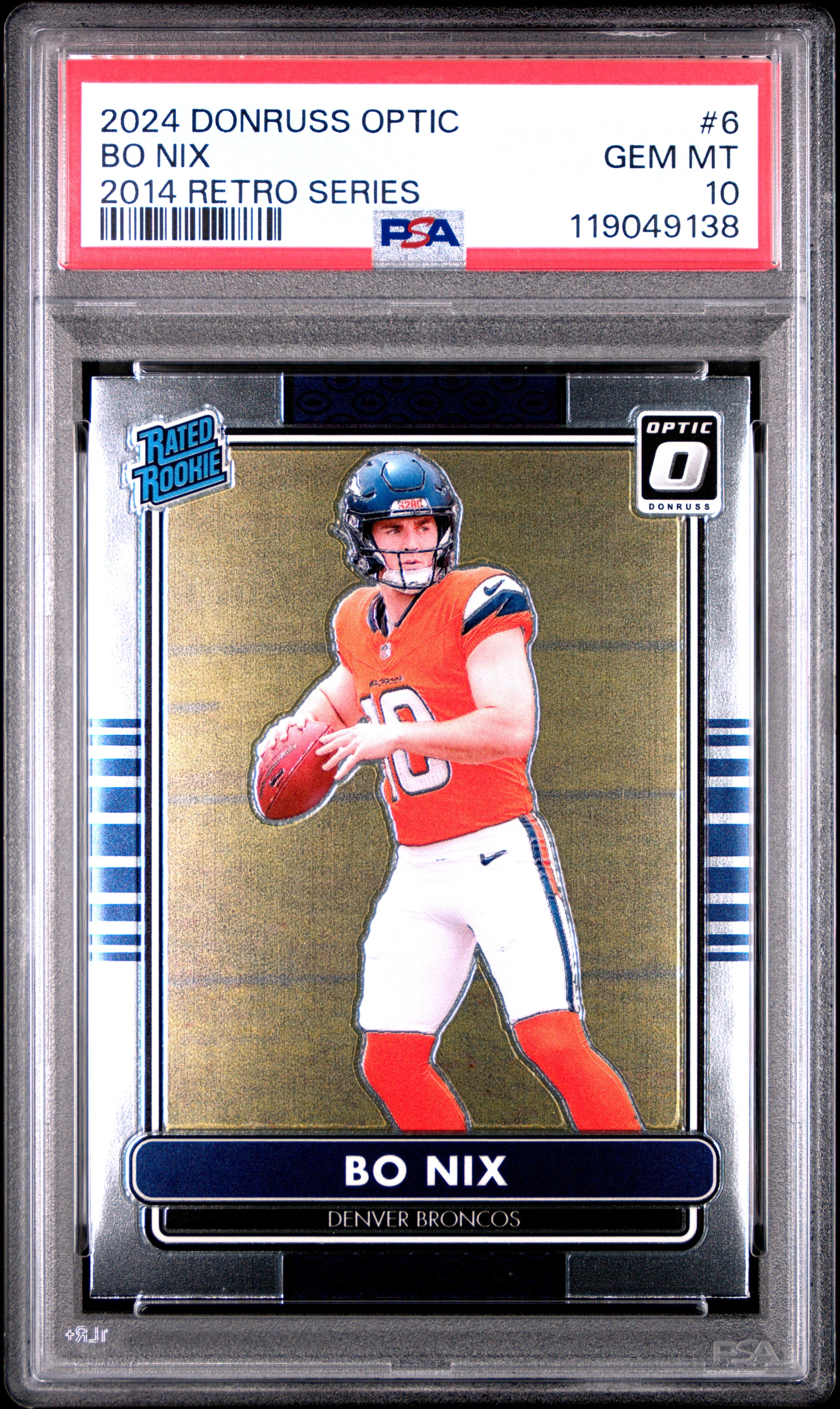 2024 Panini Donruss Optic 2014 Retro Series #6 Bo Nix PSA 10