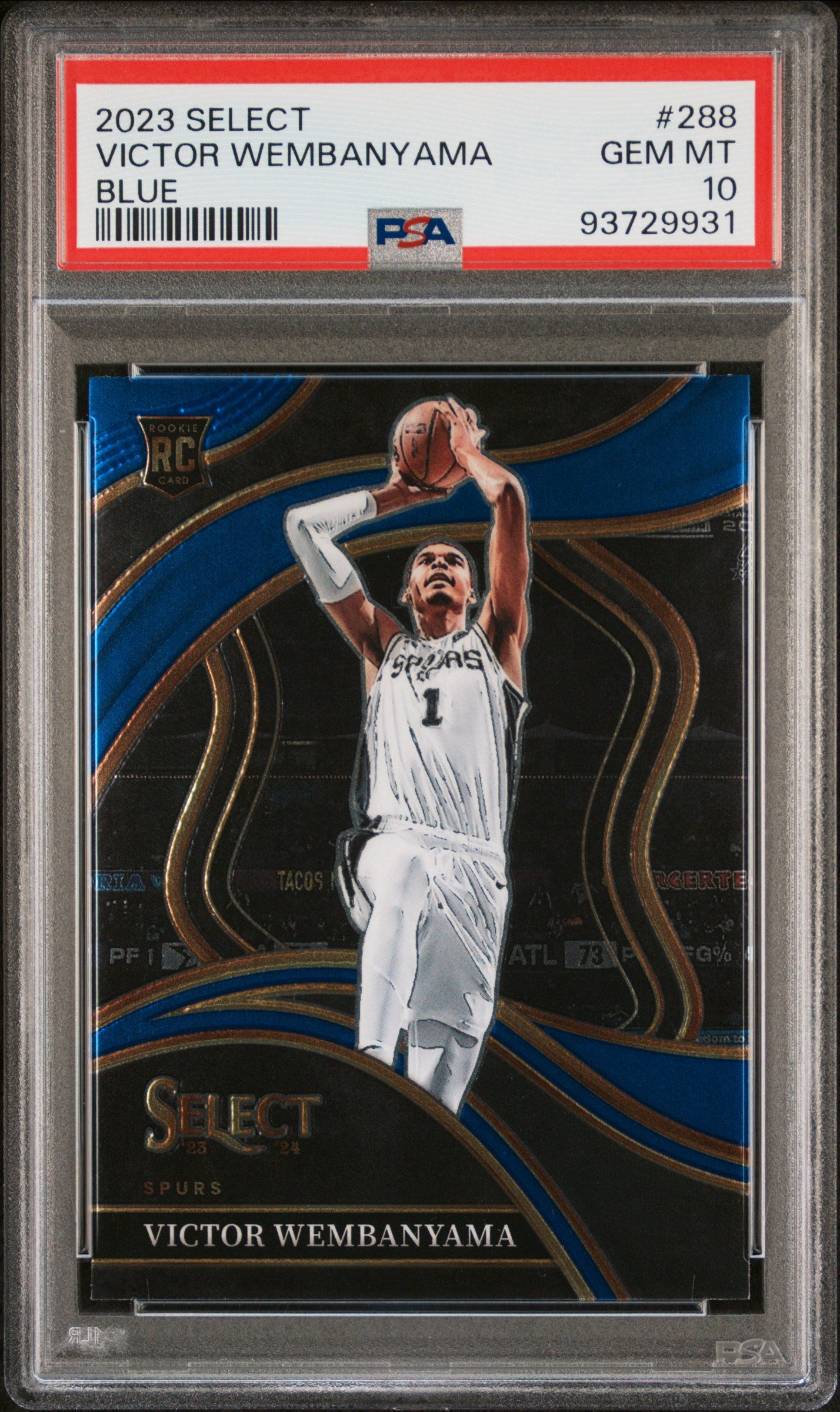 2023 Panini Select #288 Victor Wembanyama Blue PSA 10