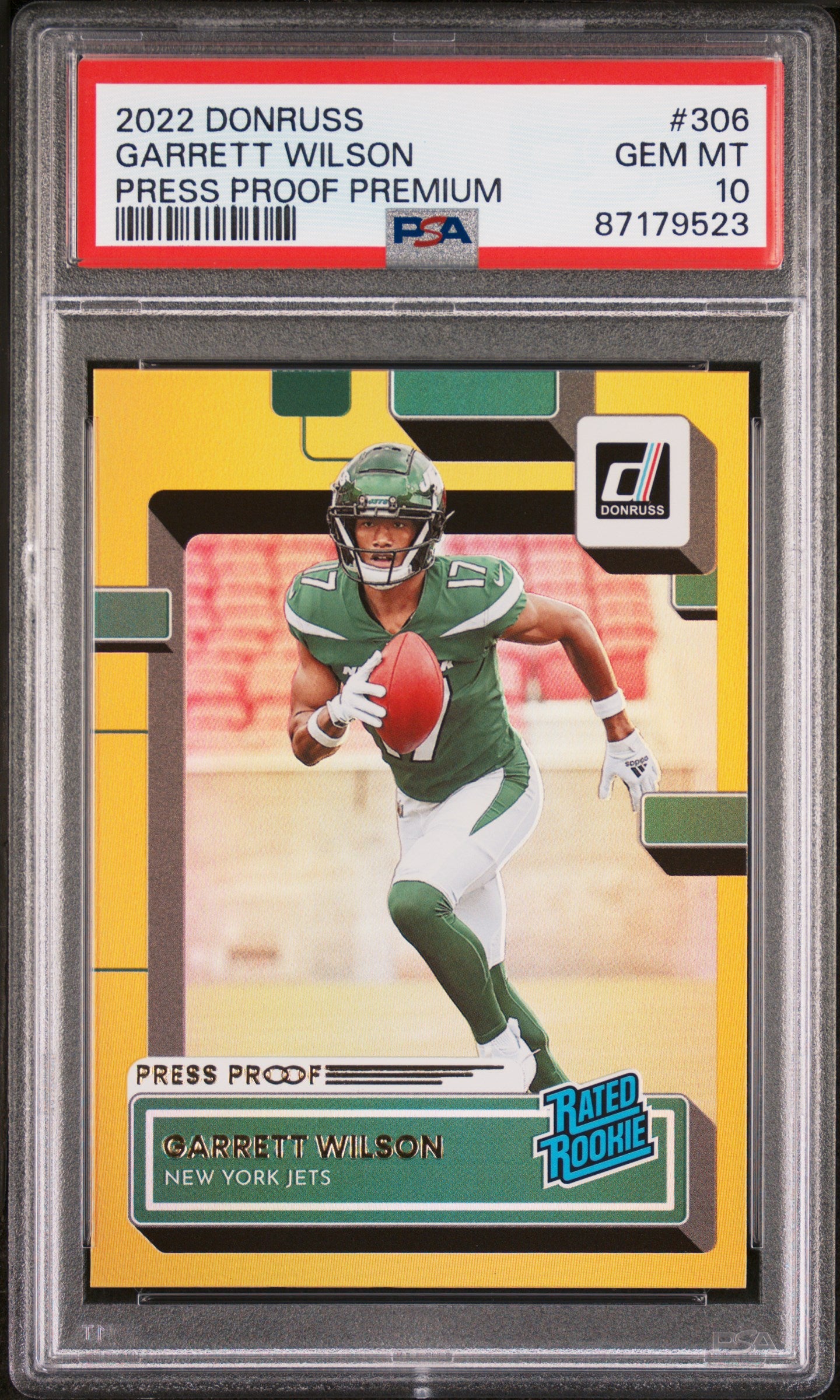 2022 Panini Donruss #306 Garrett Wilson Press Proof Premium PSA 10
