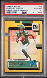 2022 Panini Donruss #306 Garrett Wilson Press Proof Premium PSA 10