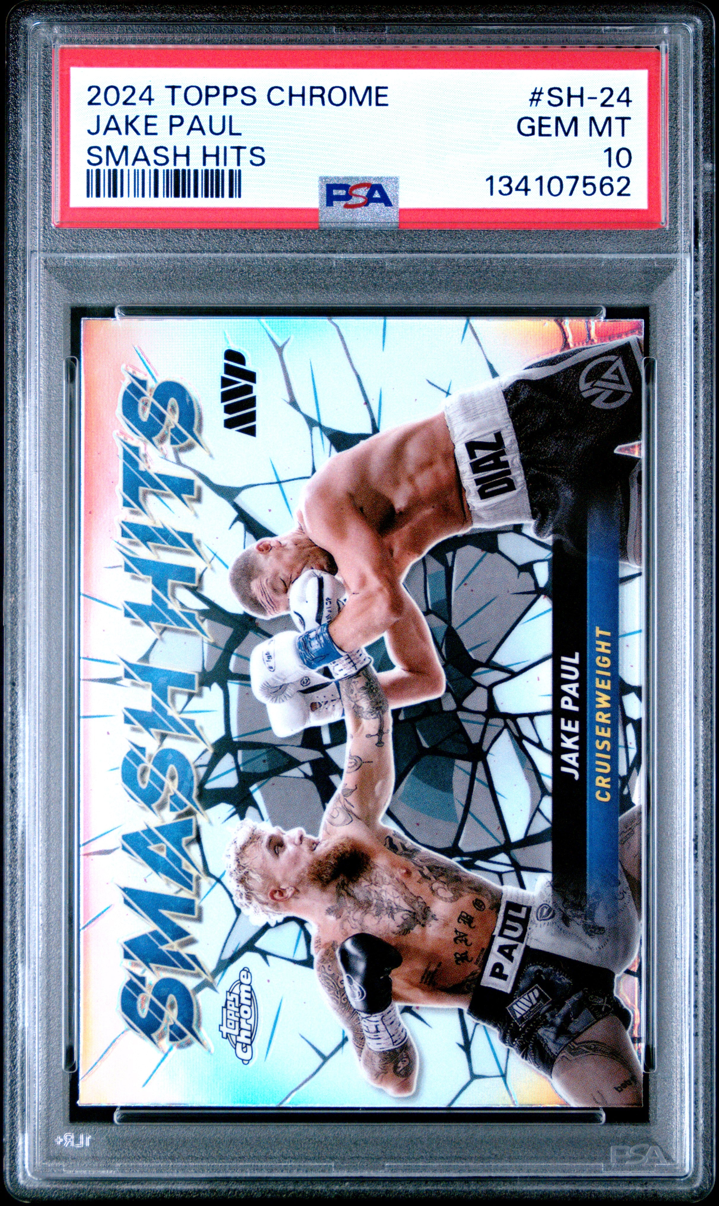 2024 Topps Chrome Boxing Smash Hits #SH-24 Jake Paul PSA 10