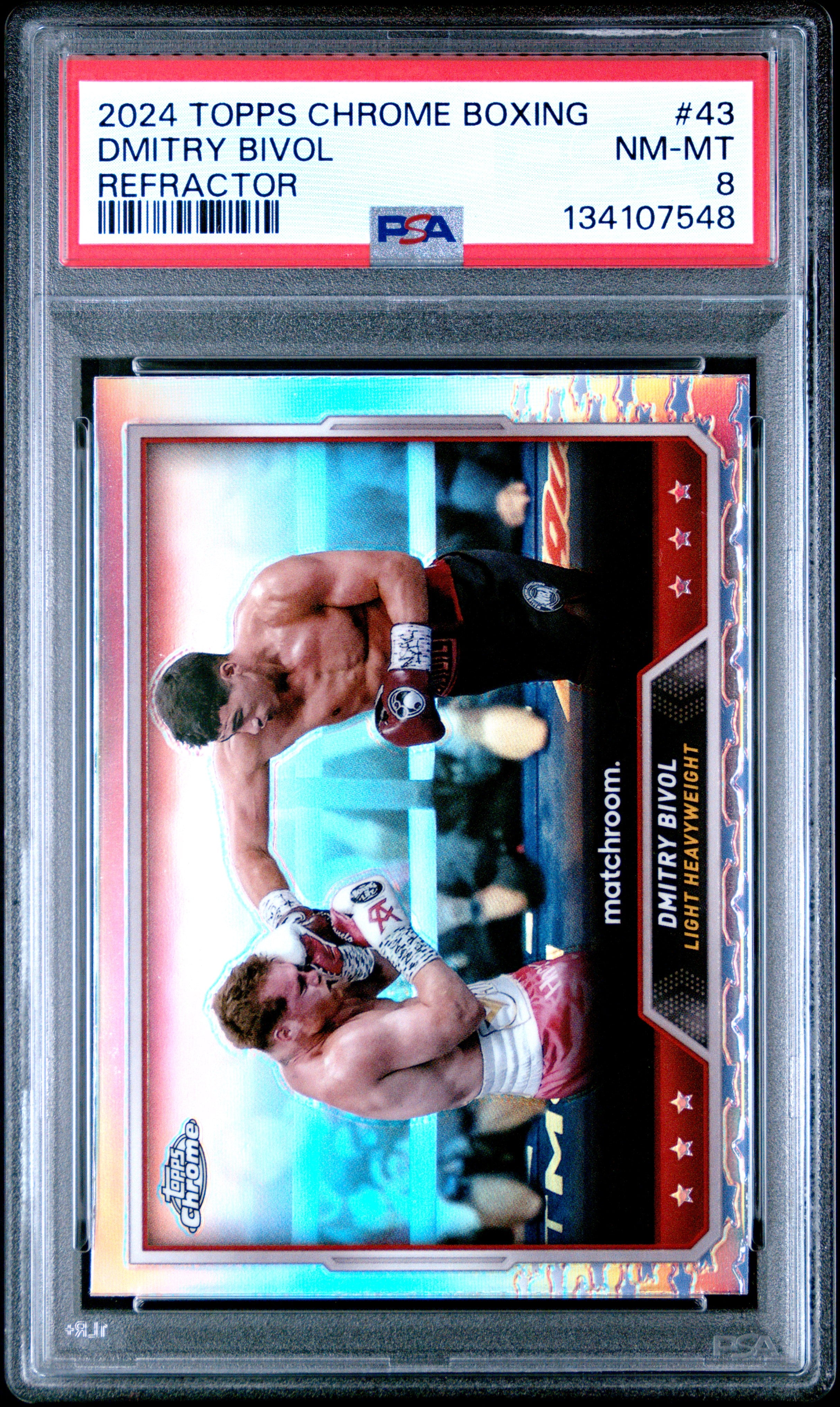 2024 Topps Chrome Boxing #43 Dmitry Bivol Refractor PSA 8