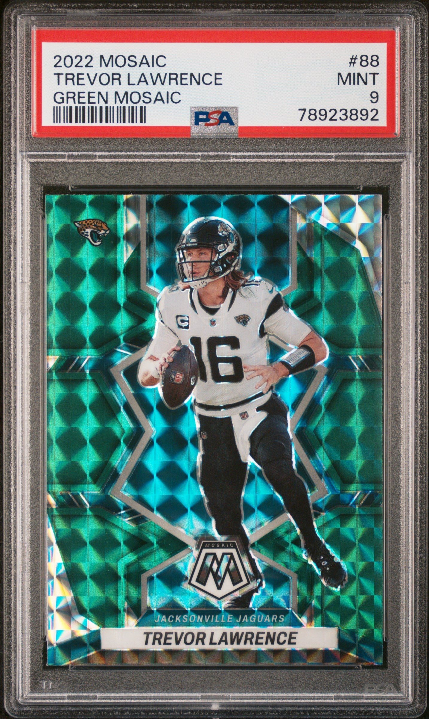 2022 Panini Mosaic #88 Trevor Lawrence Green Mosaic PSA 9 Football