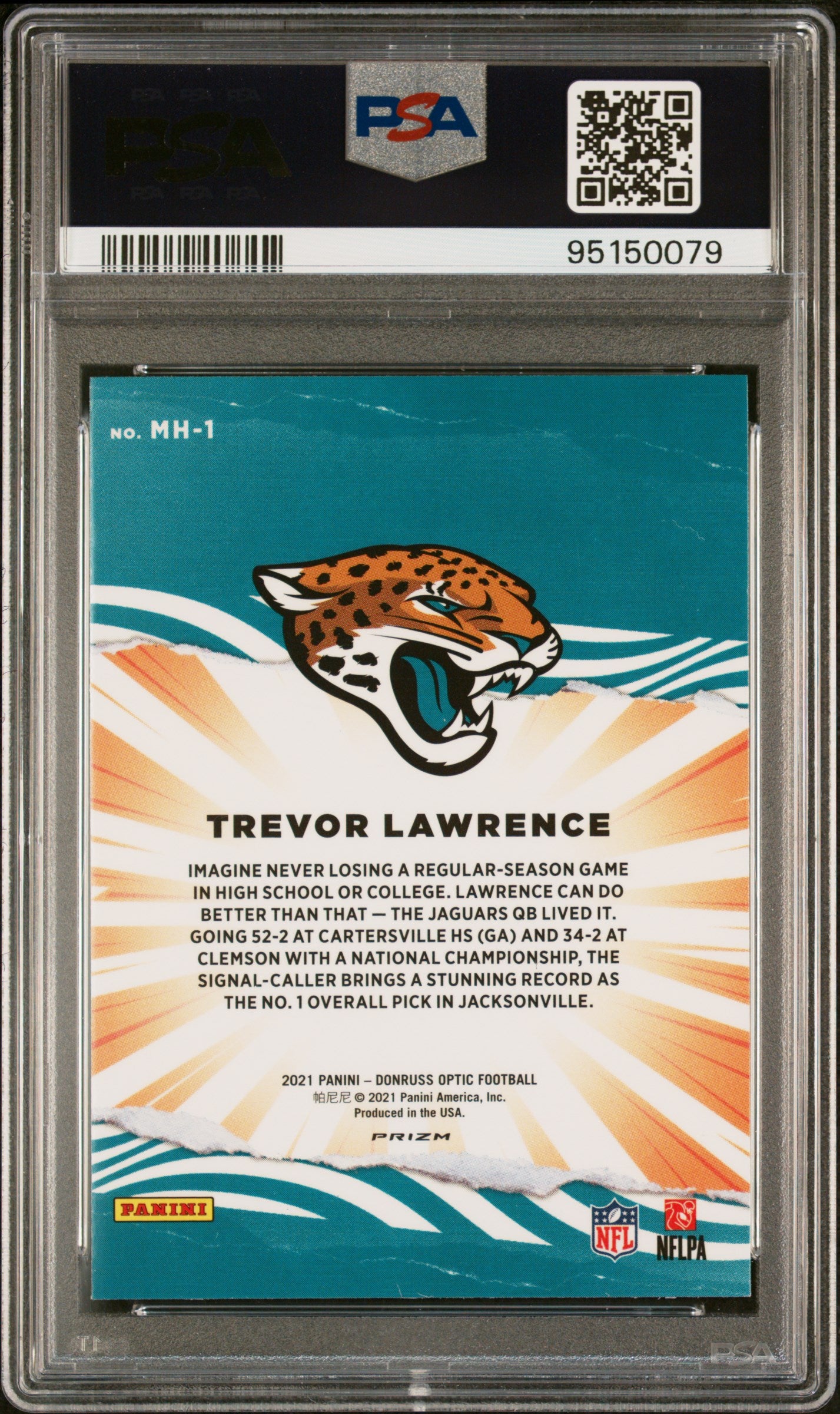 2021 Panini DonruOptic My House! #MH1 Trevor Lawrence My House! PSA 10 Football