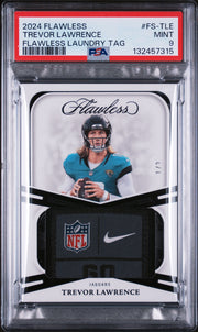 2024 Panini Flawless Flawless Trevor Lawrence Flw Laundry Tag-Black PSA 9