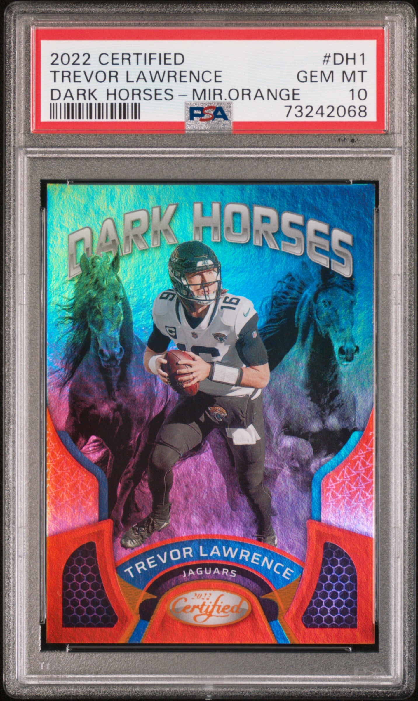 2022 Panini Certified Trevor Lawrence Dark Horses-Mir.Orange PSA 10 Football