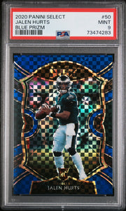 2020 Panini Select #50 Jalen Hurts Blue Prizm PSA 9 Football
