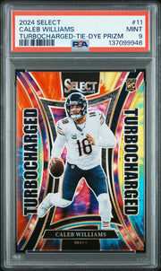 2024 Panini Select #11 Caleb Williams Turbocharged Tie-Dye Prizm PSA 9 #/25