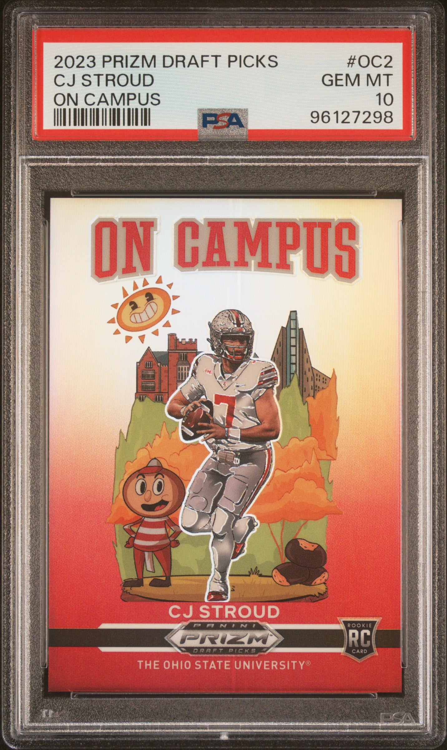 2023 Panini Prizm Draft Picks On Campus #OC2 Cj Stroud On Campus PSA 10
