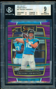 2021 Select Prizm Purple 04/75 #43 Trevor Lawrence BGS 9.0