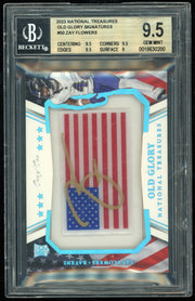 2023 Panini National T 1/1 Old Glory Signatures #50 Zay Flowers BGS 9.5 Football