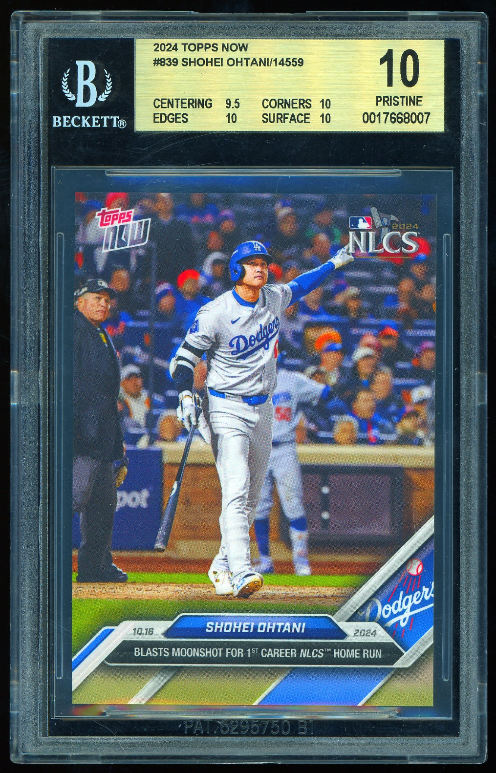 2024 Topps Now #839 Shohei Ohtani/14559* BGS 10.0 Baseball