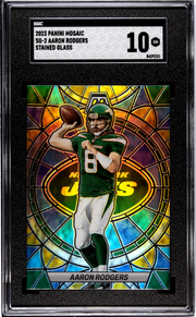 2023 Panini Mosaic #SG-2 Aaron Rodgers Stained Glass SGC 10