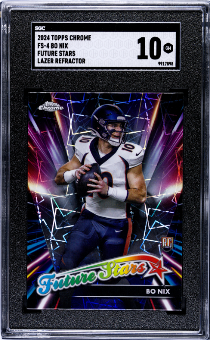 2024 Topps Chrome #FS-4 Bo Nix Future Stars Lazer Refractor SGC 10