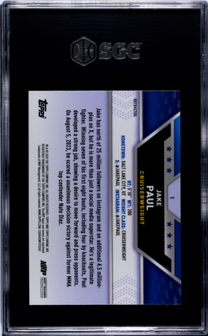 2024 Topps Chrome #1 Jake Paul Refractor SGC 9.5