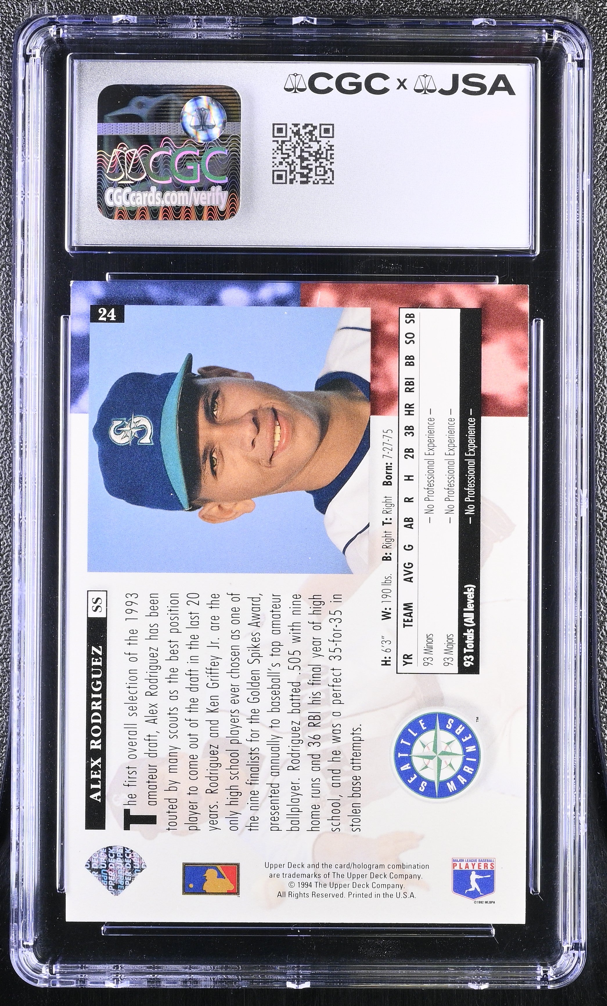 #24 Alex Rodriguez CGC Authentic