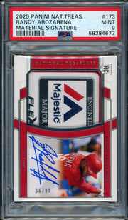 2020 Panini National Treasures #173 Randy Arozarena Material Signature PSA 9
