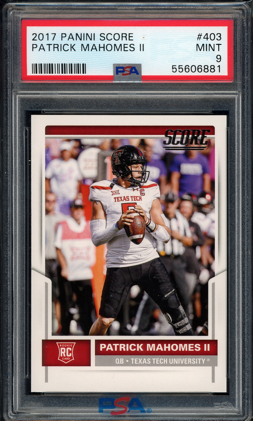 2017 Panini Score #403 Patrick Mahomes Ii PSA 9