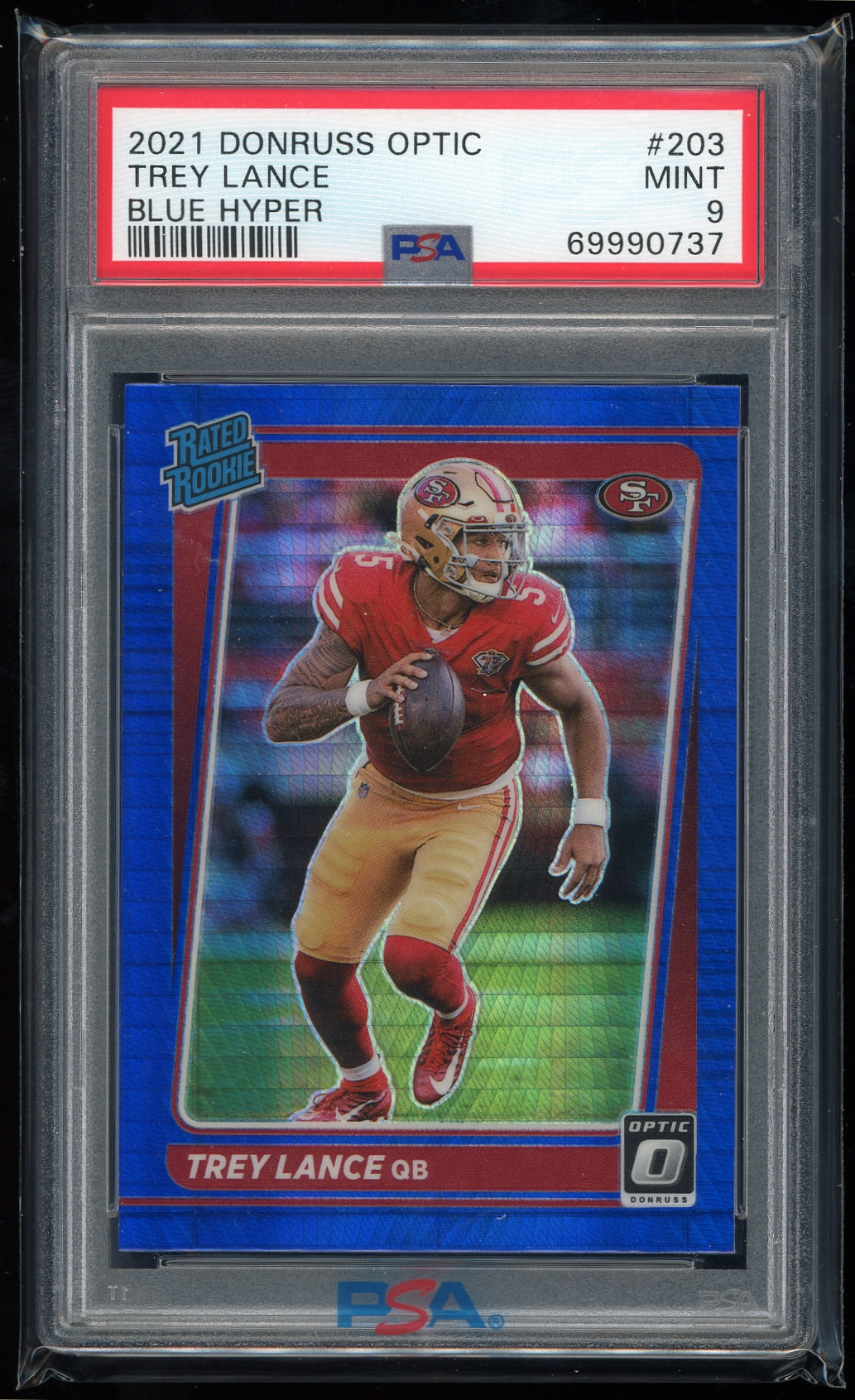 2021 Panini Donruss Optic #203 Trey Lance Blue Hyper PSA 9 Football