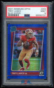 2021 Panini Donruss Optic #203 Trey Lance Blue Hyper PSA 9 Football